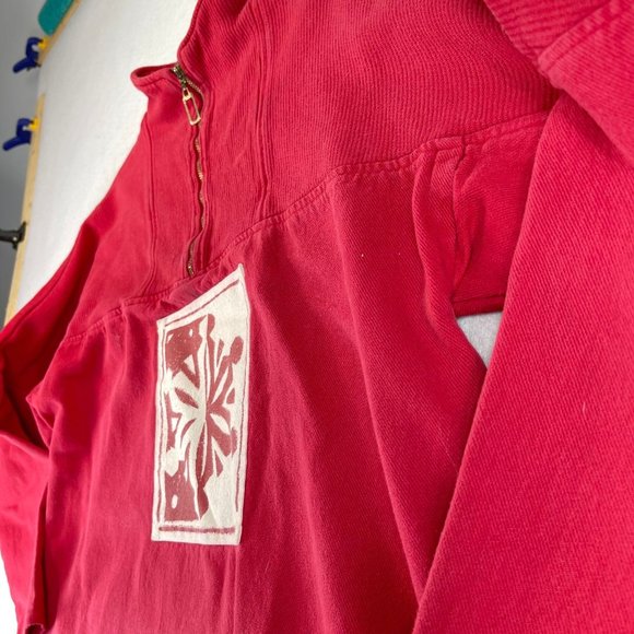 Vintage COLDWATER CREEK XXL Red Y2K Faded Snowflake Holiday Half Zip Sweater - Picture 3 of 11